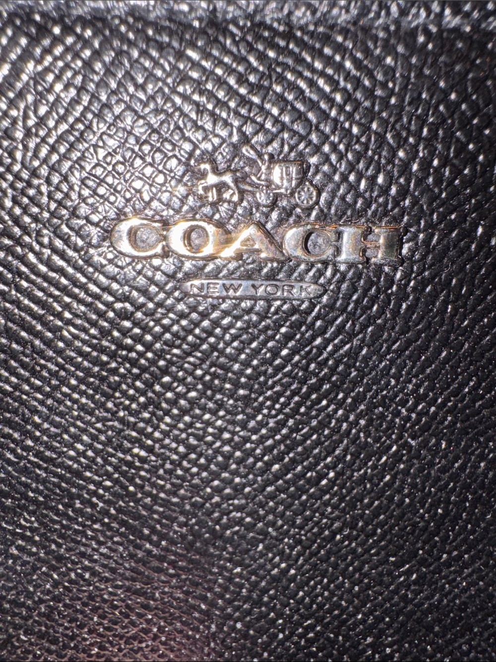 Coach Black Zip-Around Leather Wallet with Gold Logo - Picture 10 of 10